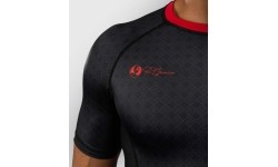 Rashguard Venum x Roger Gracie Signature z krótkim rękawem, czarno-czerwony