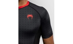 Rashguard Venum x Roger Gracie Signature z krótkim rękawem, czarno-czerwony