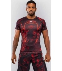Rashguard Venum 20th Anniversary z krótkim rękawem, czarno-czerwony