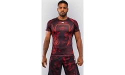 Rashguard Venum 20th Anniversary z krótkim rękawem, czarno-czerwony