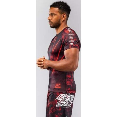Rashguard Venum 20th Anniversary z krótkim rękawem, czarno-czerwony