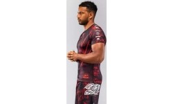 Rashguard Venum 20th Anniversary z krótkim rękawem, czarno-czerwony