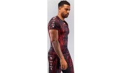 Rashguard Venum 20th Anniversary z krótkim rękawem, czarno-czerwony