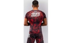 Rashguard Venum 20th Anniversary z krótkim rękawem, czarno-czerwony