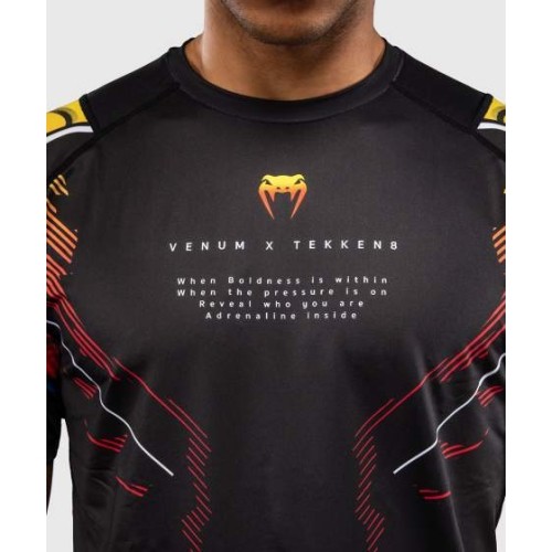 Koszulka Venum x TEKKEN 8 Dry-Tech Yoshimitsu, czarno-pomarańczowa