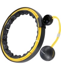 Hula hoop masujące HMS HHM21 z obciążeniem i licznikiem, czarno-żółte