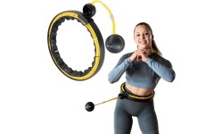 Hula hoop masujące HMS HHM21 z obciążeniem i licznikiem, czarno-żółte