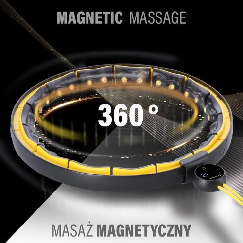 Hula hoop masujące HMS HHM21 z obciążeniem i licznikiem, czarno-żółte