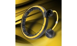 Hula hoop masujące HMS HHM21 z obciążeniem i licznikiem, czarno-żółte