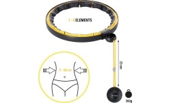 Hula hoop masujące HMS HHM21 z obciążeniem i licznikiem, czarno-żółte
