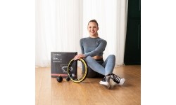 Hula hoop masujące HMS HHM21 z obciążeniem i licznikiem, czarno-żółte