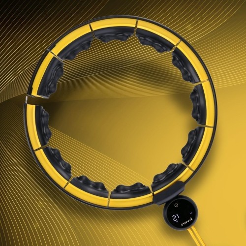 Hula hoop masujące HMS HHM21 z obciążeniem i licznikiem, czarno-żółte