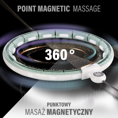 Magnetyczne koło hula-hop HMS HHM15 z obciążnikiem i licznikiem, zielone