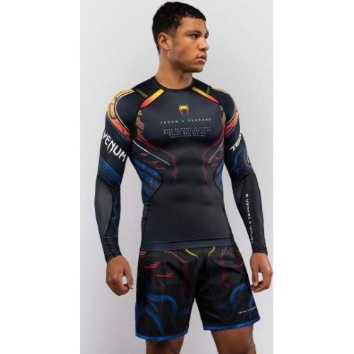 Koszulka rashguard z długim rękawem Venum x TEKKEN 8 Yoshimitsu, czarno-pomarańczowa