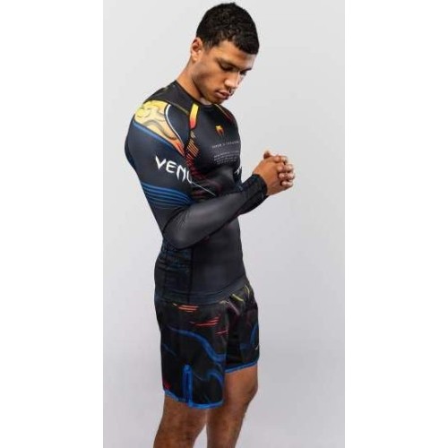 Koszulka rashguard z długim rękawem Venum x TEKKEN 8 Yoshimitsu, czarno-pomarańczowa