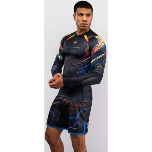 Koszulka rashguard z długim rękawem Venum x TEKKEN 8 Yoshimitsu, czarno-pomarańczowa