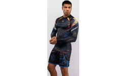 Koszulka rashguard z długim rękawem Venum x TEKKEN 8 Yoshimitsu, czarno-pomarańczowa