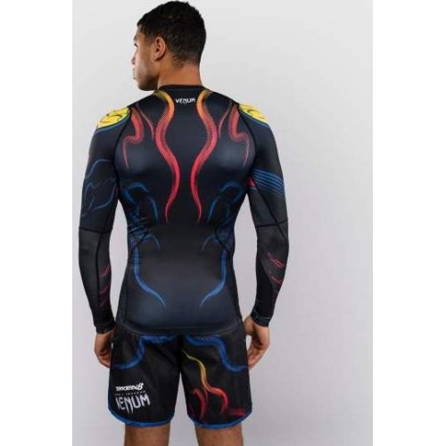 Koszulka rashguard z długim rękawem Venum x TEKKEN 8 Yoshimitsu, czarno-pomarańczowa