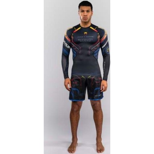 Koszulka rashguard z długim rękawem Venum x TEKKEN 8 Yoshimitsu, czarno-pomarańczowa