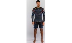 Koszulka rashguard z długim rękawem Venum x TEKKEN 8 Yoshimitsu, czarno-pomarańczowa
