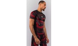Koszulka Venum Matupa rashguard z krótkim rękawem, czarno-czerwono-srebrna
