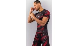 Koszulka Venum Matupa rashguard z krótkim rękawem, czarno-czerwono-srebrna