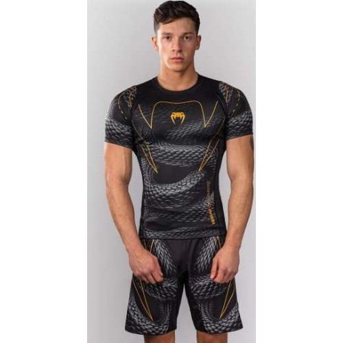 Venum Matupa rashguard z krótkim rękawem – Black/Grey/Gold