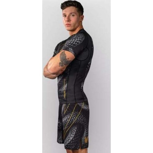 Venum Matupa rashguard z krótkim rękawem – Black/Grey/Gold