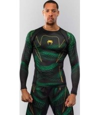 Rashguard kompresyjny Venum Matupa z długim rękawem – czarny/zielony/złoty