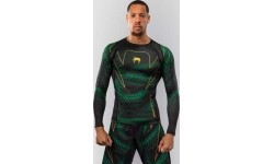 Rashguard kompresyjny Venum Matupa z długim rękawem – czarny/zielony/złoty