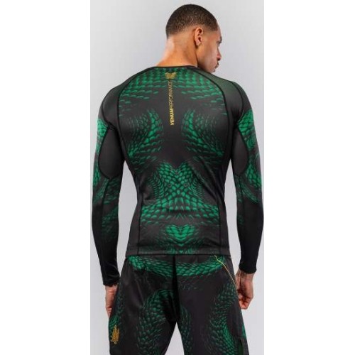 Rashguard kompresyjny Venum Matupa z długim rękawem – czarny/zielony/złoty