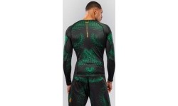 Rashguard kompresyjny Venum Matupa z długim rękawem – czarny/zielony/złoty