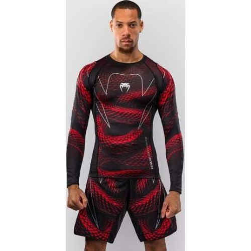 Rashguard Venum Matupa z długim rękawem – czarny/czerwony/srebrny