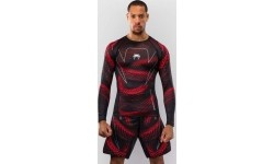 Rashguard Venum Matupa z długim rękawem – czarny/czerwony/srebrny