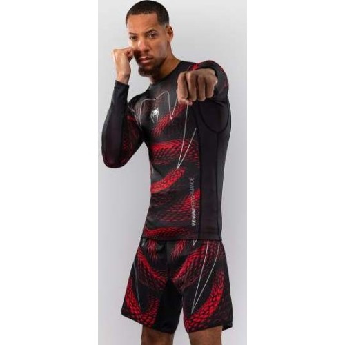 Rashguard Venum Matupa z długim rękawem – czarny/czerwony/srebrny
