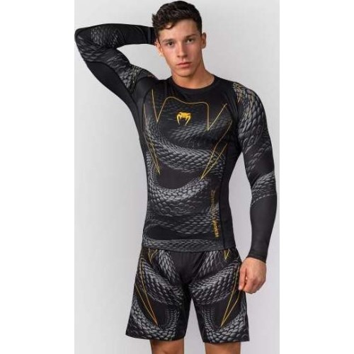 Rashguard z długim rękawem Venum Matupa, czarny/szary/złoty