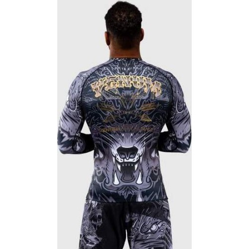 Koszulka rashguard Venum Wolf Atak z długim rękawem – czarny/szary
