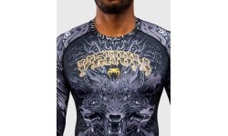 Koszulka rashguard Venum Wolf Atak z długim rękawem – czarny/szary