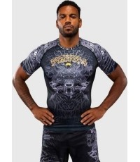 Rashguard z krótkim rękawem Venum Wolf Atak – czarno-szary