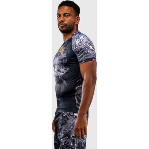 Rashguard z krótkim rękawem Venum Wolf Atak – czarno-szary