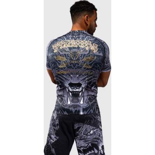 Rashguard z krótkim rękawem Venum Wolf Atak – czarno-szary