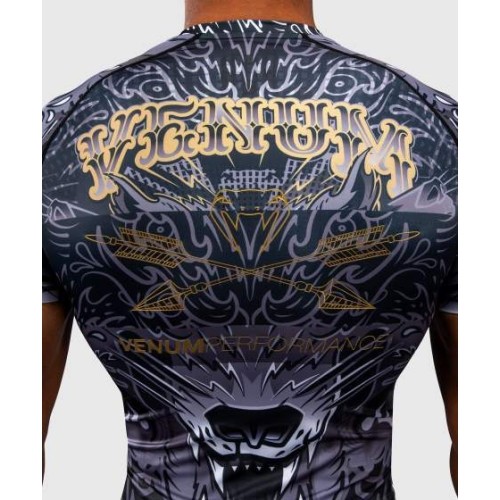 Rashguard z krótkim rękawem Venum Wolf Atak – czarno-szary