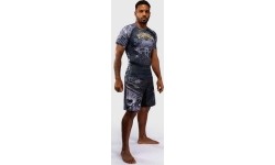 Rashguard z krótkim rękawem Venum Wolf Atak – czarno-szary