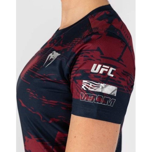 Damska koszulka UFC Zenith by Venum z krótkim rękawem, bordowa