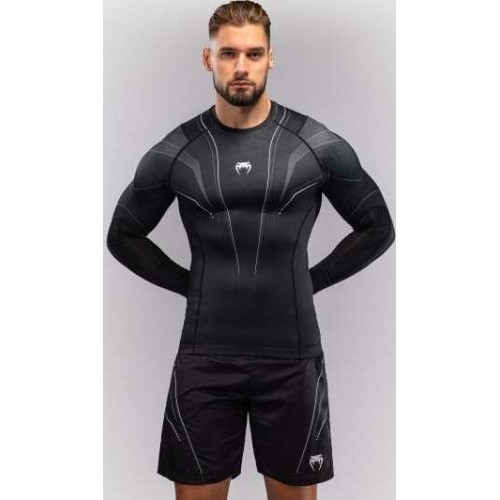 Koszulka rashguard Venum Streamline z długim rękawem, czarno-biała