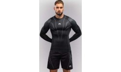 Koszulka rashguard Venum Streamline z długim rękawem, czarno-biała