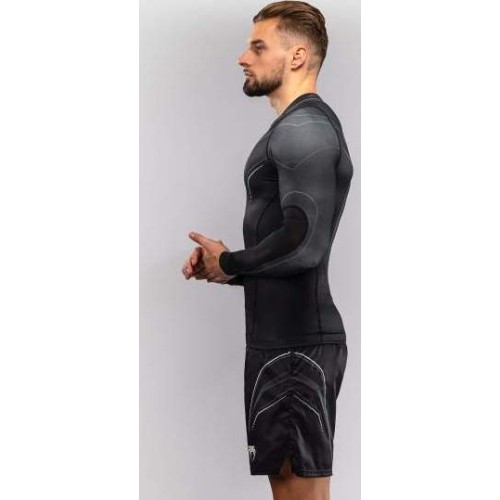 Koszulka rashguard Venum Streamline z długim rękawem, czarno-biała