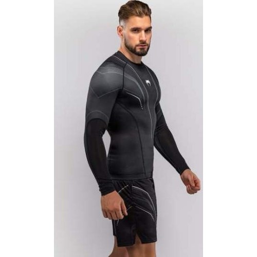 Koszulka rashguard Venum Streamline z długim rękawem, czarno-biała