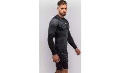 Koszulka rashguard Venum Streamline z długim rękawem, czarno-biała
