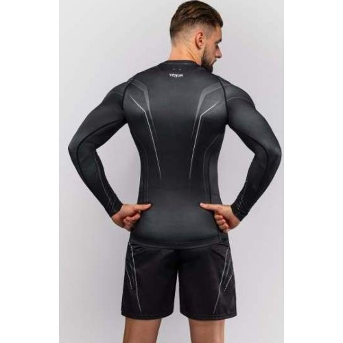Koszulka rashguard Venum Streamline z długim rękawem, czarno-biała